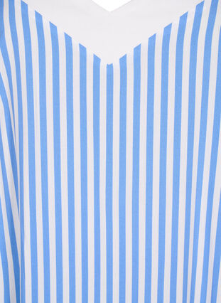 Zizzi FLASH - Stribet stropkjole i viskose, L. Blue White Stripe, Packshot image number 2