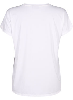 Zizzi Kortærmet trænings t-shirt, Bright White, Packshot image number 1