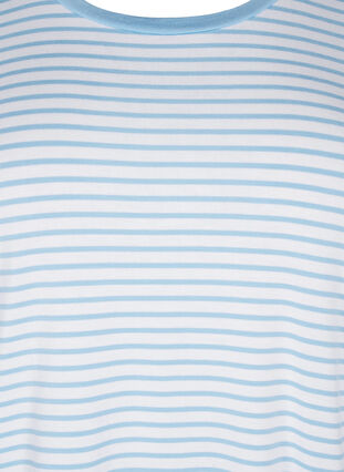 Zizzi Stribet t-shirt i lyocell med rund hals, B White Dusk Blue St, Packshot image number 2