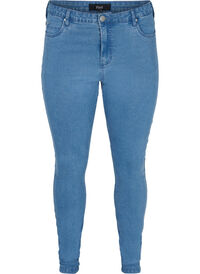 Udvikle ramme åndelig Cropped Amy jeans med høj talje og sløjfe - Blå - Str. 42-60 - Zizzi