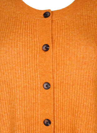 Zizzi Ribstrikket cardigan med knapper, Marmelade Mel., Packshot image number 2