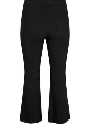 Zizzi Glitterbukser med bootcut, Black, Packshot image number 1