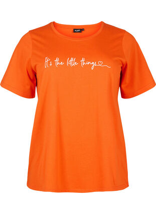 Zizzi FLASH - T-shirt med motiv, Orange.com, Packshot image number 0