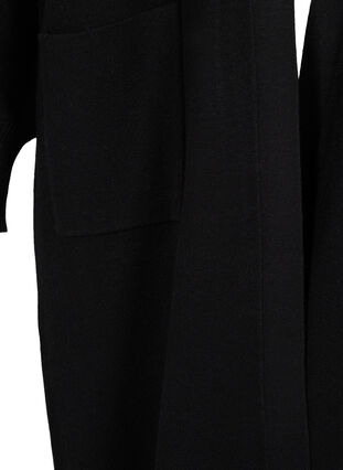 Zizzi Lang strikcardigan med lommer, Black, Packshot image number 3