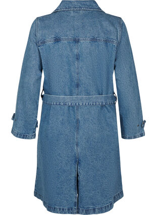 Zizzi Denim trenchcoat med bælte, Blue Denim, Packshot image number 1