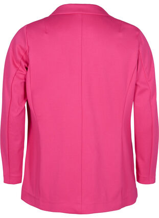 Zizzi Enkel blazer med knaplukning, Raspberry Sorbet, Packshot image number 1