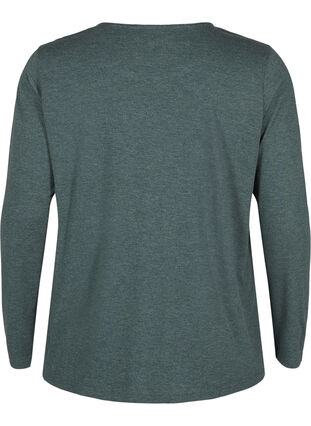 Zizzi Langærmet t-shirt med rund hals, Scarab Mel., Packshot image number 1