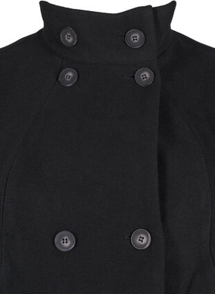 Zizzi Kort trenchcoat med a-form, Black, Packshot image number 2