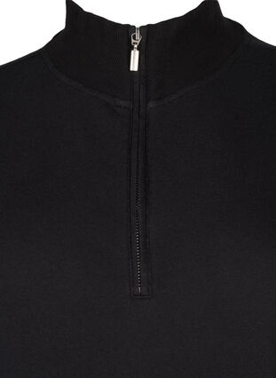 Zizzi Højhalset sweatshirt med lynlås, Black, Packshot image number 2