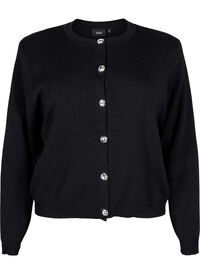 Strikcardigan med dekorative knapper