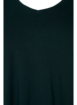 Zizzi Ensfarvet basis t-shirt i bomuld, Scarab, Packshot image number 2