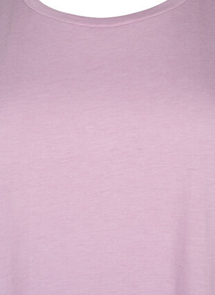 Zizzi Kortærmet t-shirt i bomuldsblanding, Lavender Mist, Packshot image number 2
