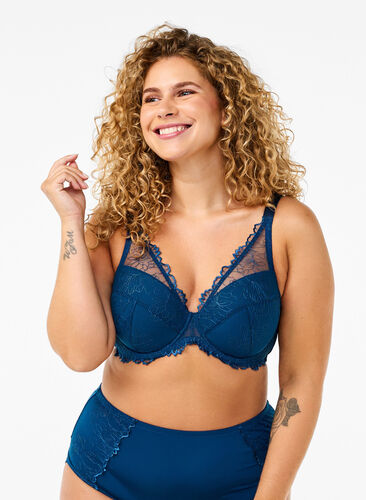 Zizzi Blondebh med bøjle og vattering, Blue Opal, Model image number 0