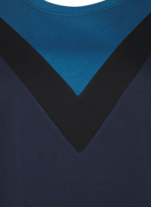 Zizzi Lang sweatshirt med colorblock, Navy B. Color Block, Packshot image number 2