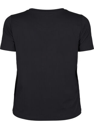 Zizzi Slim fit trænings t-shirt med rund hals, Black, Packshot image number 1