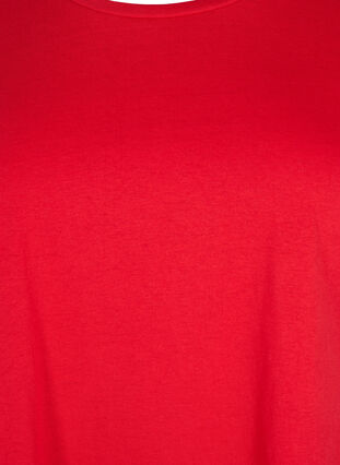Zizzi Kortærmet t-shirt i bomuldsblanding, Tango Red, Packshot image number 2