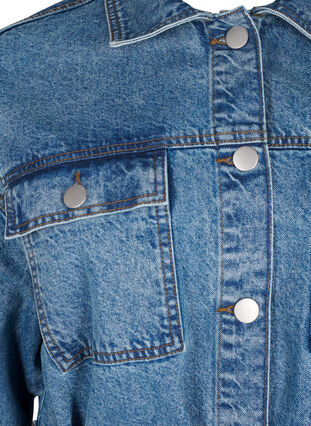 Zizzi Denimjakke med bindebælte, Blue Denim, Packshot image number 2