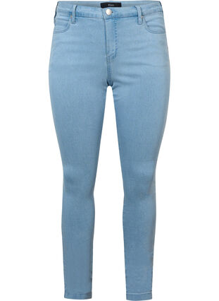 Zizzi Højtaljede super slim Amy jeans, Ex Lgt Blue, Packshot image number 0