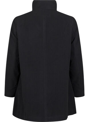 Zizzi Kort trenchcoat med a-form, Black, Packshot image number 1