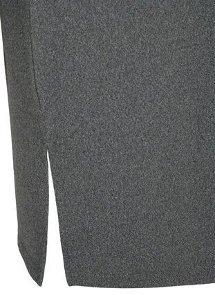 Zizzi Langærmet jerseykjole med knappe detalje, Dark Grey Melange, Packshot image number 3