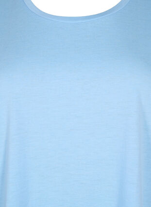 Zizzi Kortærmet t-shirt i bomuldsblanding, Serenity, Packshot image number 2