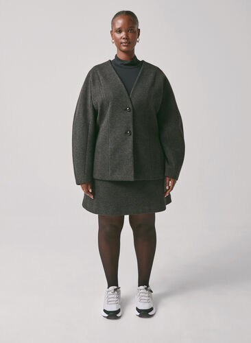 Zizzi Taljeret blazer, Dark Grey Melange, Image image number 0