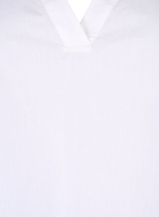 Zizzi Ærmeløs top i bomuld med flæser, Bright White, Packshot image number 2