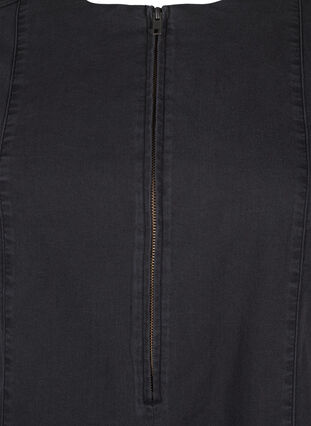 Zizzi A-shape denimkjole med lynlås, Grey Washed, Packshot image number 2