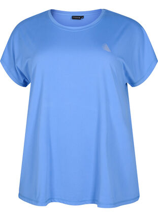 Zizzi Kortærmet trænings t-shirt, Granada Sky, Packshot image number 0