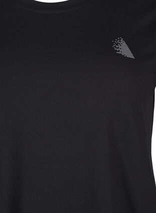 Zizzi Slim fit trænings t-shirt med rund hals, Black, Packshot image number 2