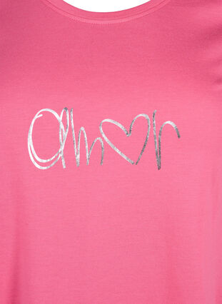 Zizzi FLASH - T-shirt med motiv, Hot Pink Amour, Packshot image number 2