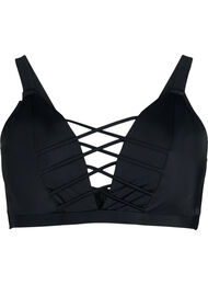 Bikini overdel med stringdetalje, Black