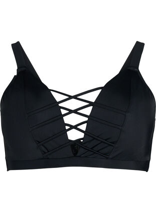 Zizzi Bikini overdel med stringdetalje, Black, Packshot image number 0