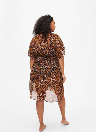 Zizzi Strand kimono med print, Leopard, Model image number 1