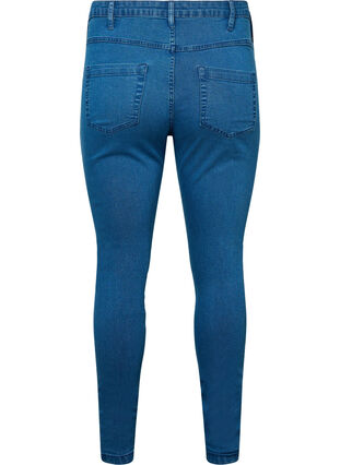 Zizzi Højtaljede super slim Amy jeans, Mid Blue, Packshot image number 1