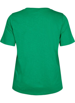 Zizzi Kortærmet basis t-shirt med v-hals, Jolly Green, Packshot image number 1