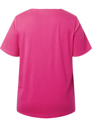 Zizzi FLASH - T-shirt med motiv, Raspberry Rose, Packshot image number 1