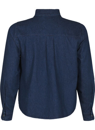 Zizzi Denimjakke med brystlomme, Unwashed Denim, Packshot image number 1