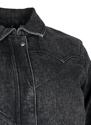 Zizzi Denimjakke med skjult lynlås, Dark Grey Denim, Packshot image number 2