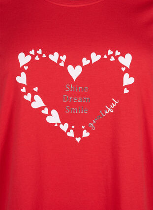 Zizzi FLASH - T-shirt med motiv, High Risk Red Heart, Packshot image number 2