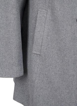 Zizzi Kort trenchcoat med a-form, Light Grey Melange, Packshot image number 3