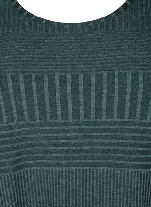 Zizzi Kjole med 3/4 ærmer og stribet mønster, Scarab Melange, Packshot image number 2