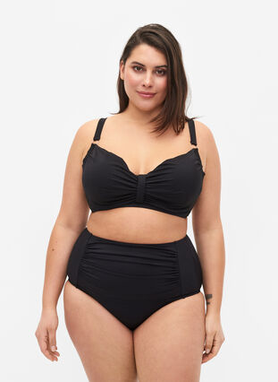 Zizzi Bikini underdel med høj talje, Black, Model image number 0