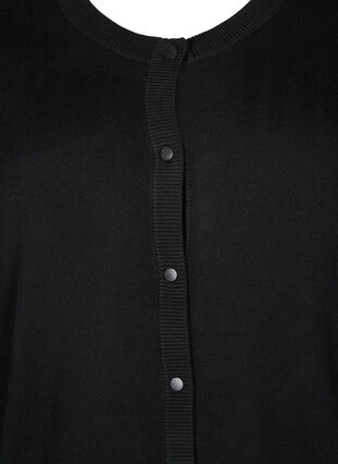 Zizzi Strikcardigan med rund hals og knapper, Black, Packshot image number 2