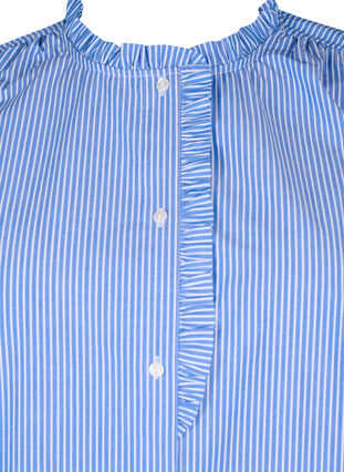 Zizzi Stribet tunika med flæsedetaljer, Princess Blue W. St., Packshot image number 2