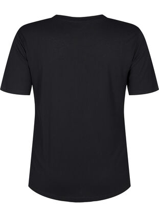 Zizzi T-shirt i uld og viskose, Black, Packshot image number 1