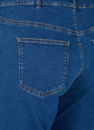 Zizzi Cropped Vera jeans med straight fit, Blue Denim, Packshot image number 3