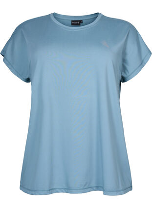 Zizzi Kortærmet trænings t-shirt, Smoke Blue, Packshot image number 0