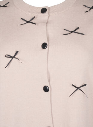 Zizzi Strikcardigan med sløjfer, Simply T. Black Bows, Packshot image number 2