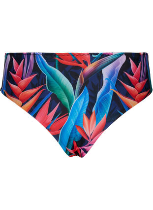Zizzi Bikini underdel med print og høj talje, Bright Leaf, Packshot image number 1